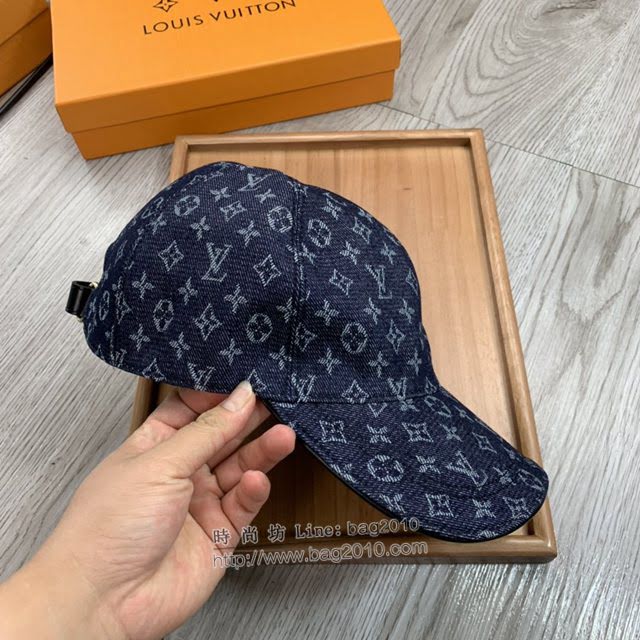 LV男女同款帽子 路易威登水洗做舊牛仔小字棒球帽鴨舌帽  mm1760